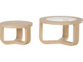 Round Glass White Cream Coffee Table