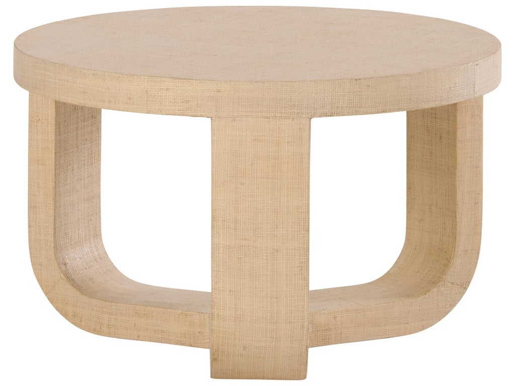 Round Glass White Cream Coffee Table