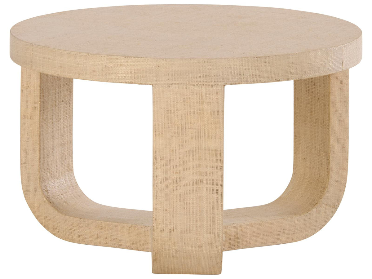 Round Glass White Cream Coffee Table