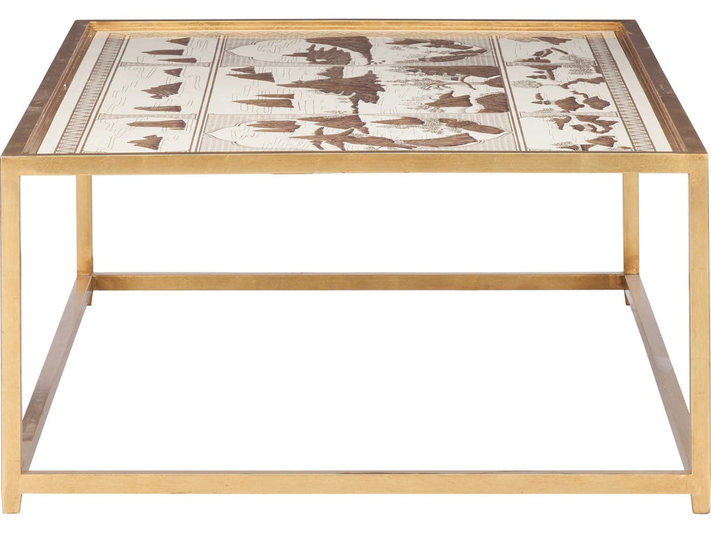 Jamie Merida Rectangular Glass Gold Coffee Table