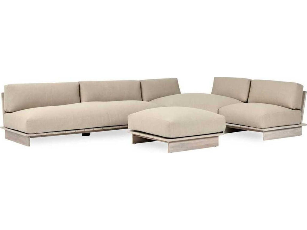 Livia 3-Piece Outdoor Teak Sectional Sofa in Taupe