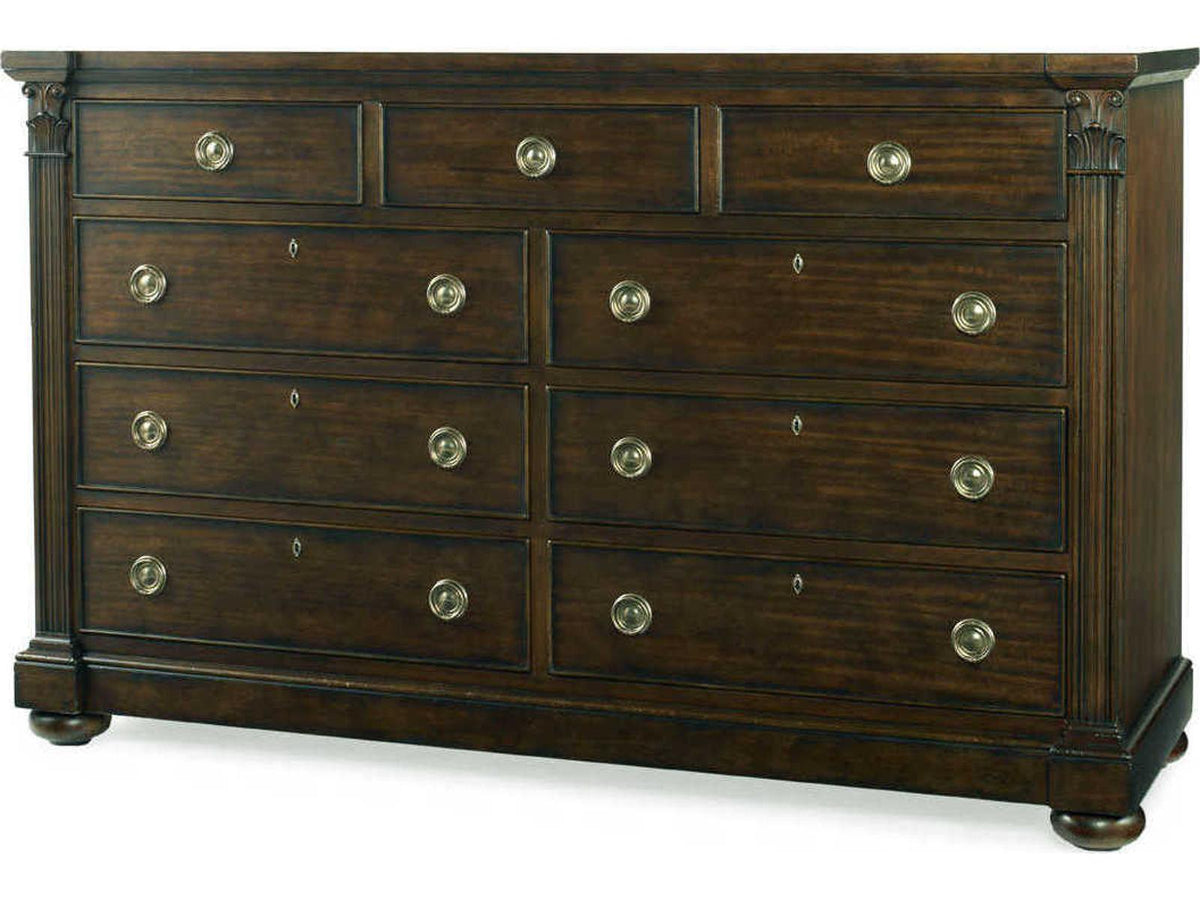 Chelsea Club Sloane Dresser in Cognac Mahogany with Nine Drawers