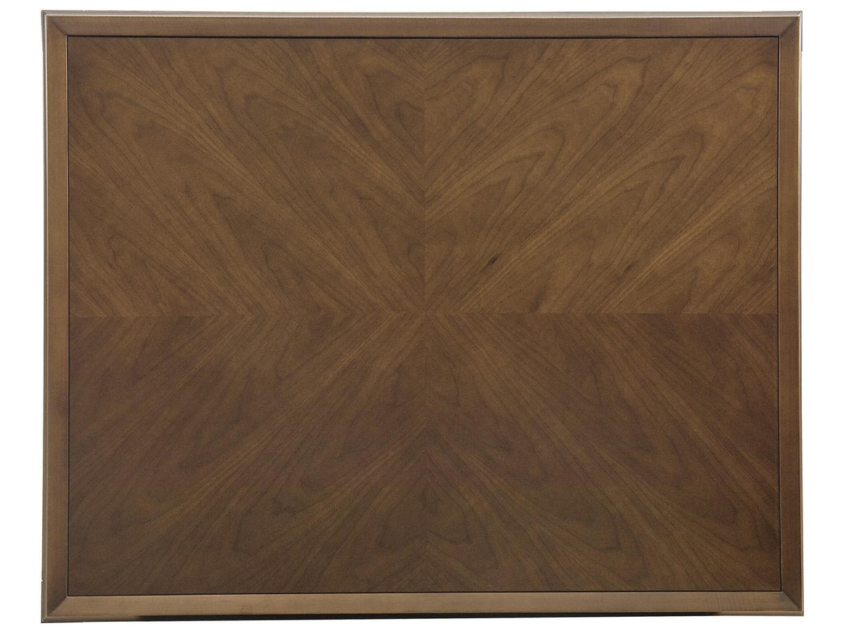 Bridgeton Rectangle Cocktail Table with Open Shelf and Brass Ferrules