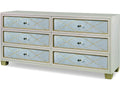 Avery 6-Drawer Dresser with Verre Eglomise Mirror Fronts