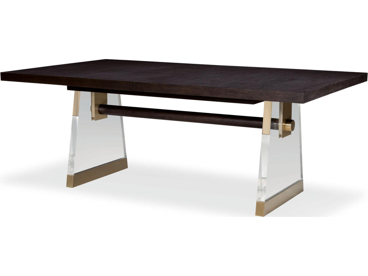 Cadence 80-Inch Rectangle Dining Table in Sand Cerused with Lucite Legs