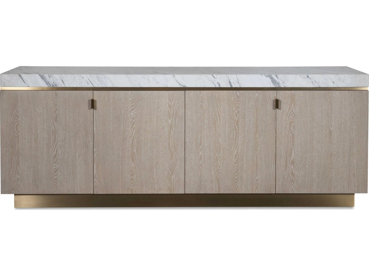 Cadence Credenza with Carrara Marble Top in Sand Cerused