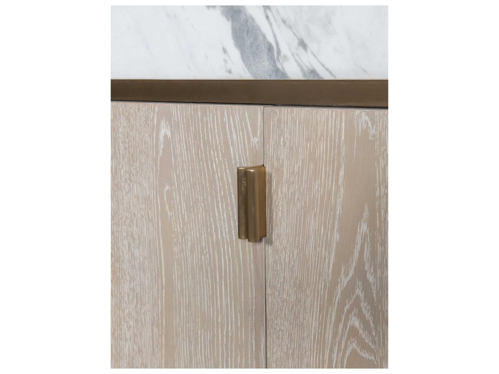 Cadence Credenza with Carrara Marble Top in Sand Cerused