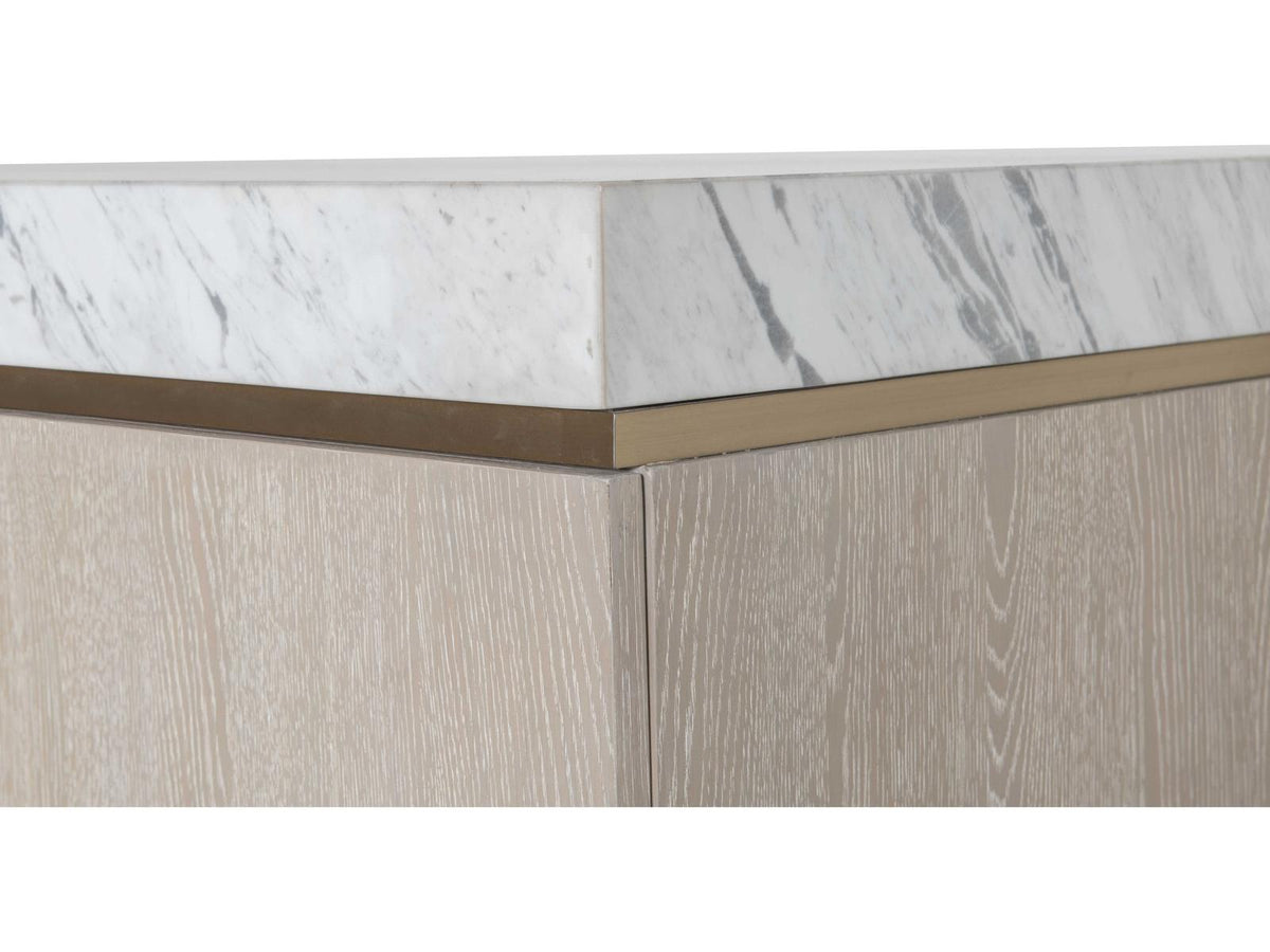 Cadence Credenza with Carrara Marble Top in Sand Cerused