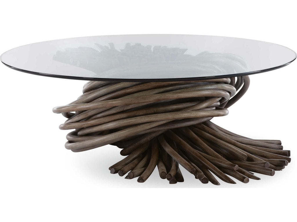 Curate Round Glass Grey Coffee Table