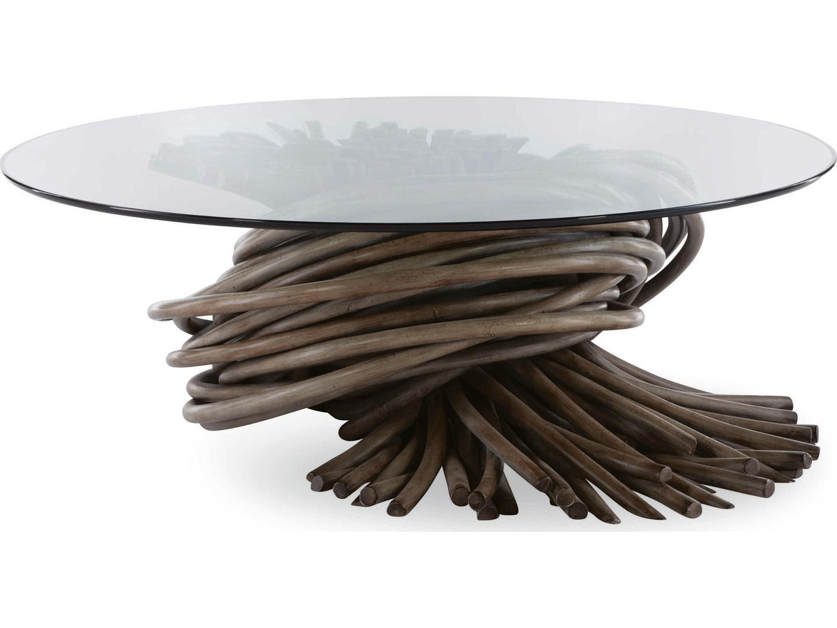 Curate Round Glass Grey Coffee Table