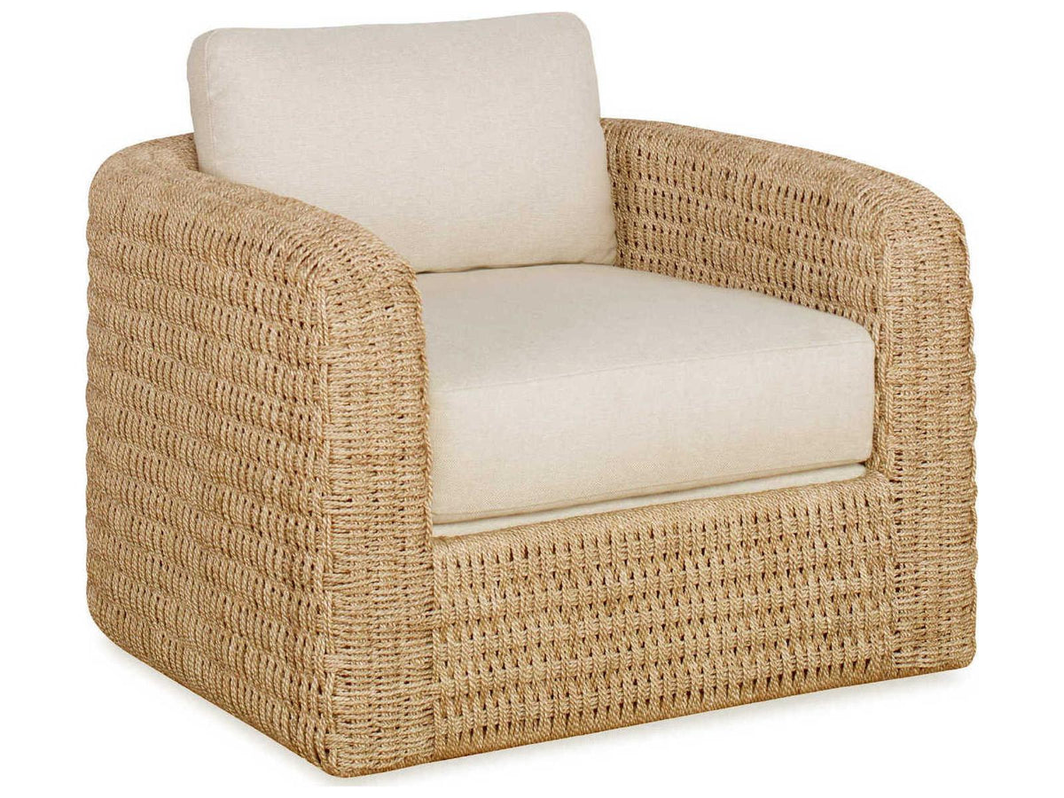 Curate Swivel Beige Fabric Accent Chair