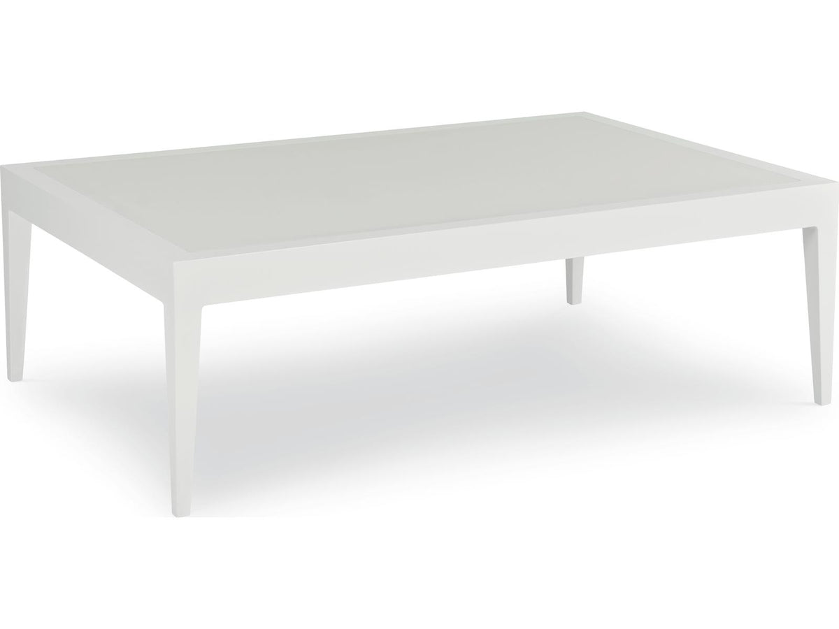 Sail Rectangular Coffee Table in White with Tempered Glass