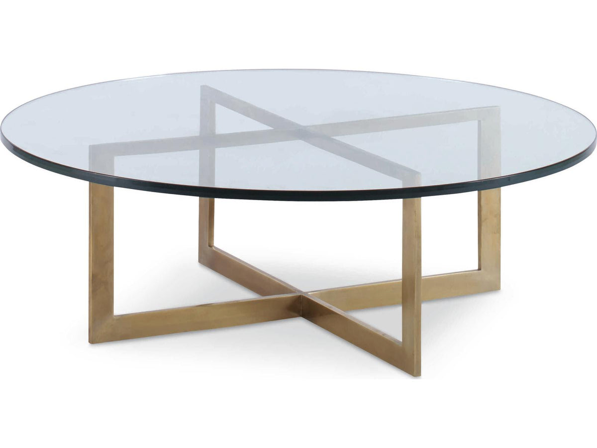 Windsor Smith Round Glass Coffee Table in Brushed Brass