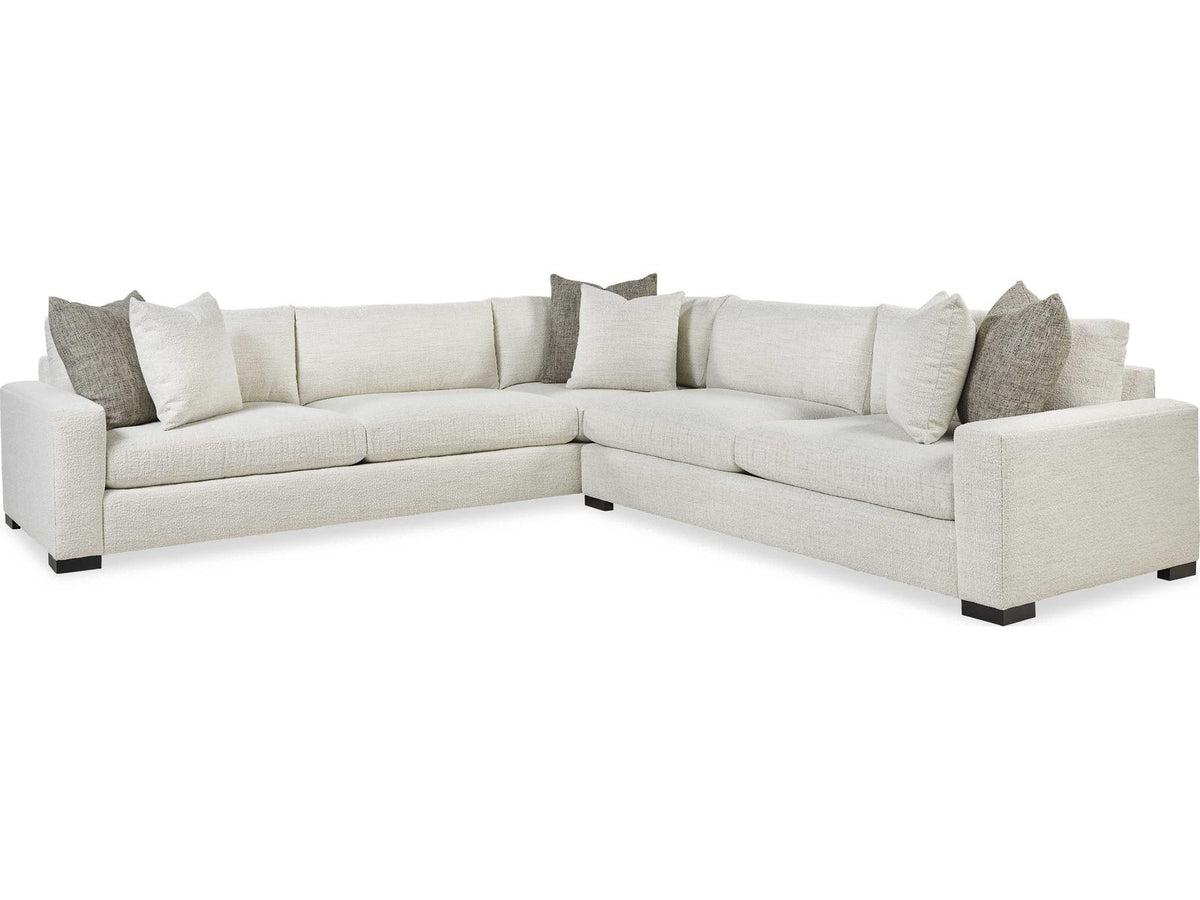 Great Room Two-Piece Modular Fabric Sectional in Snow White