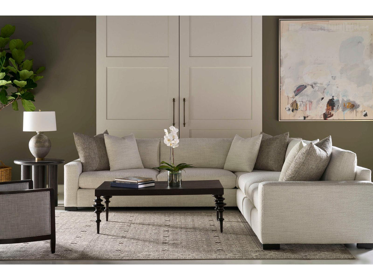 Great Room Two-Piece Modular Fabric Sectional in Snow White
