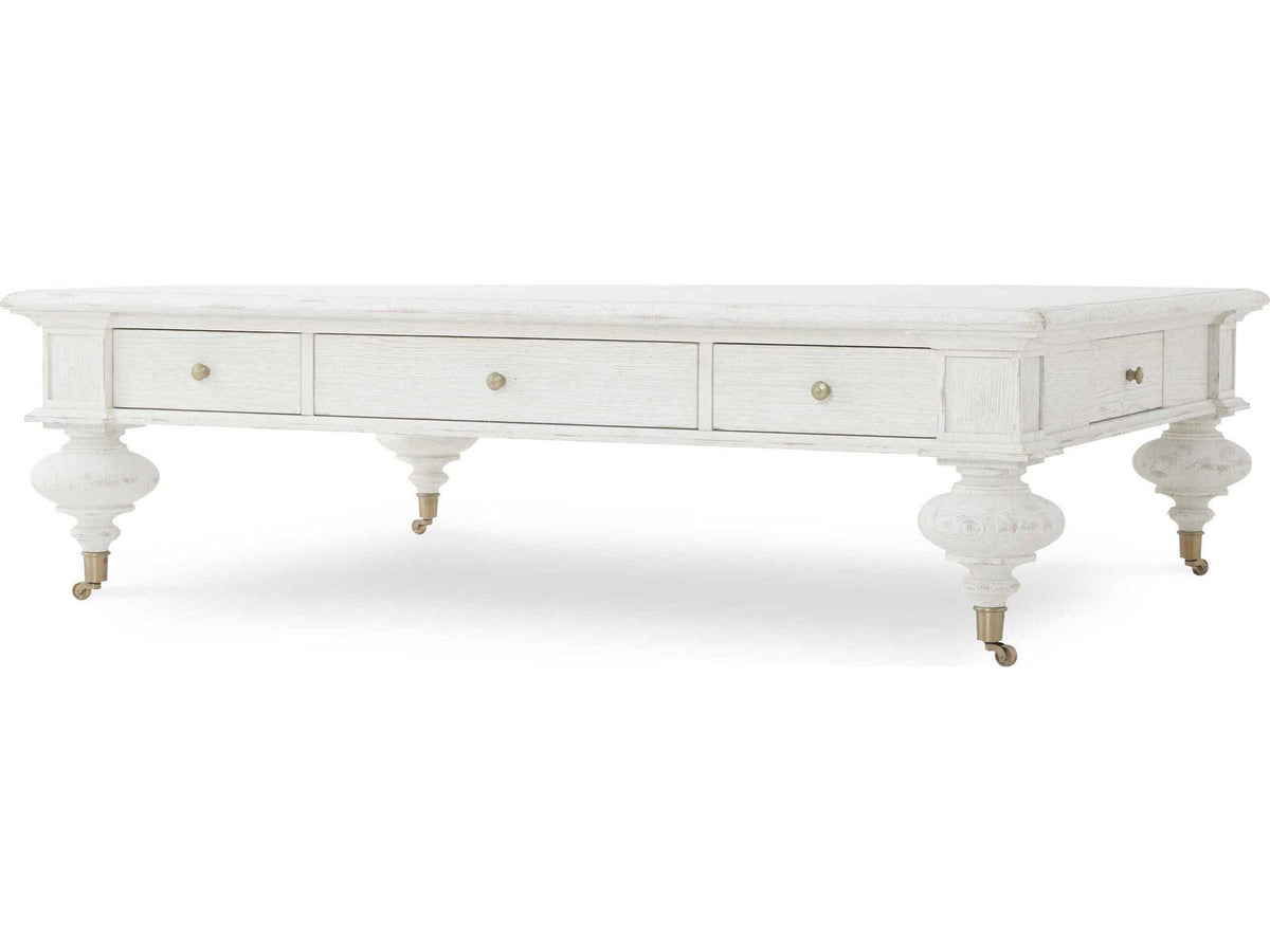 Monarch Rectangle Coffee Table Oak and Veneer White Wash Finish