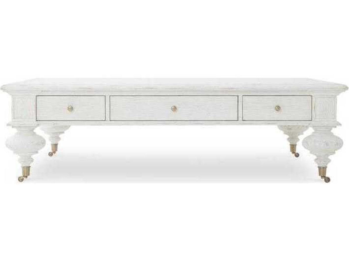 Monarch Rectangle Coffee Table Oak and Veneer White Wash Finish