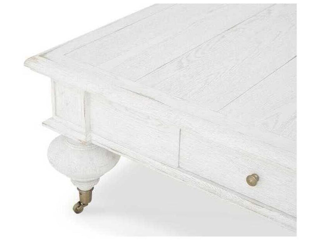 Monarch Rectangle Coffee Table Oak and Veneer White Wash Finish