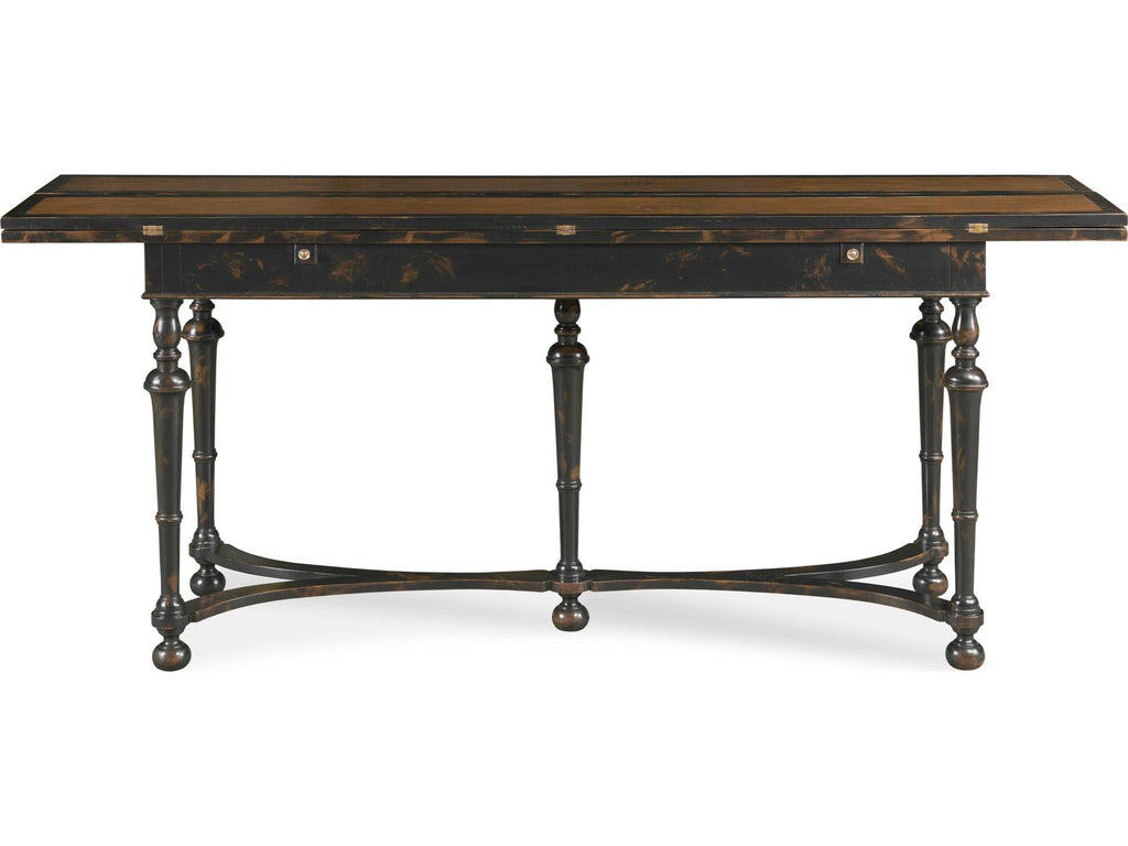 Winston Flip-top Console Table in Mahogany and Oak Veneer