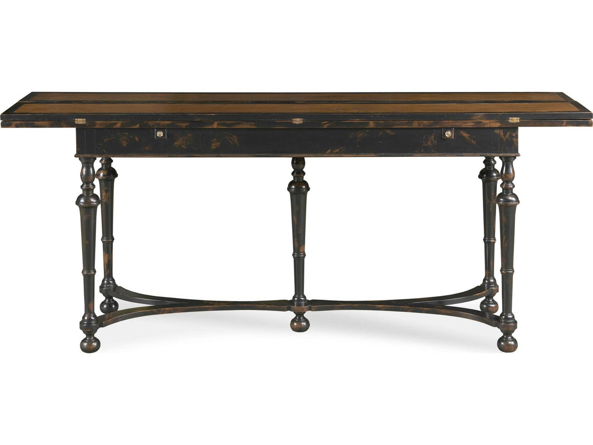 Winston Flip-top Console Table in Mahogany and Oak Veneer