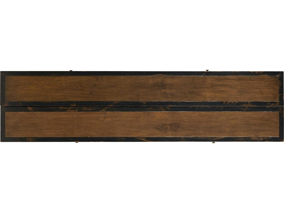 Winston Flip-top Console Table in Mahogany and Oak Veneer