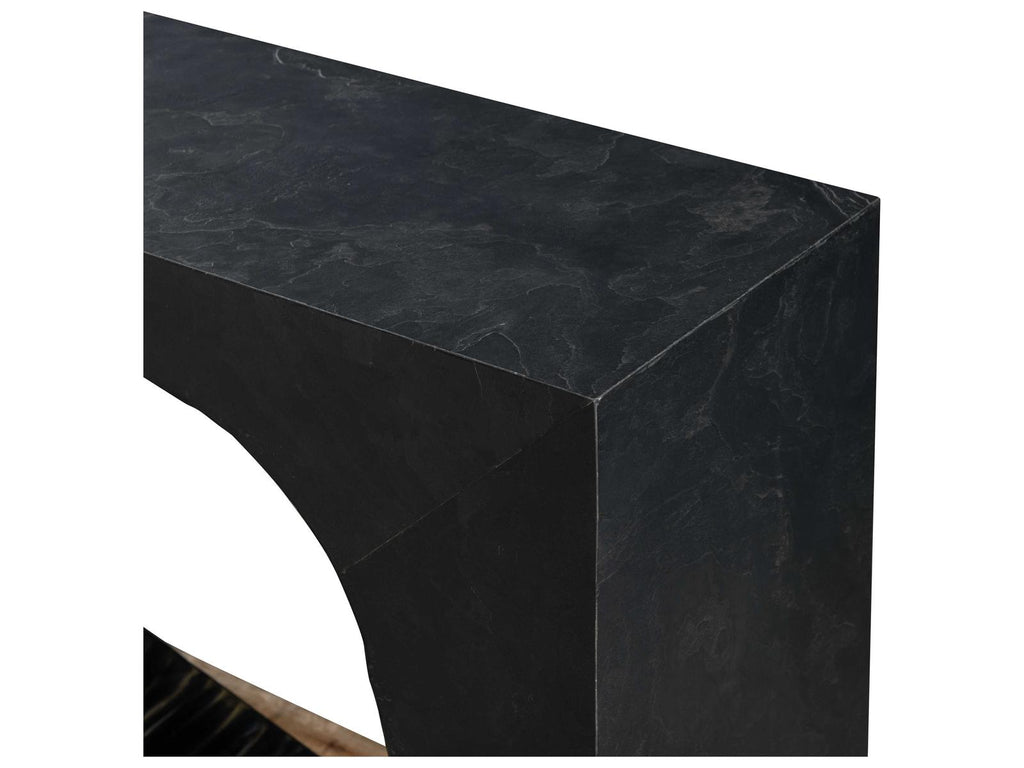 Grand Tour Rectangle Console Table Slate and Bronze