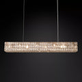 Crystal Glass Spiridon Linear Chandelier 49" 61" For Dinning Room