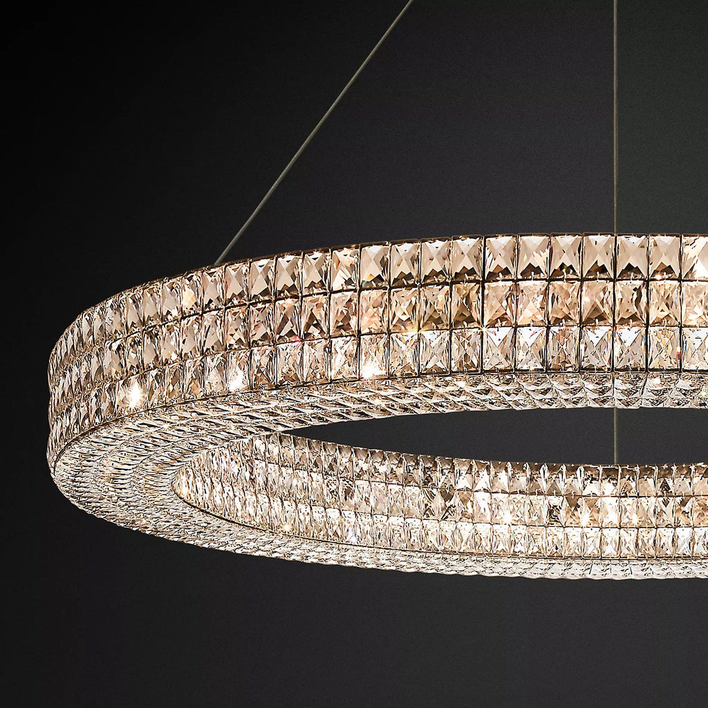 Crystal Glass Spiridon Round Chandelier 32" 44" 59" For Dinning Room