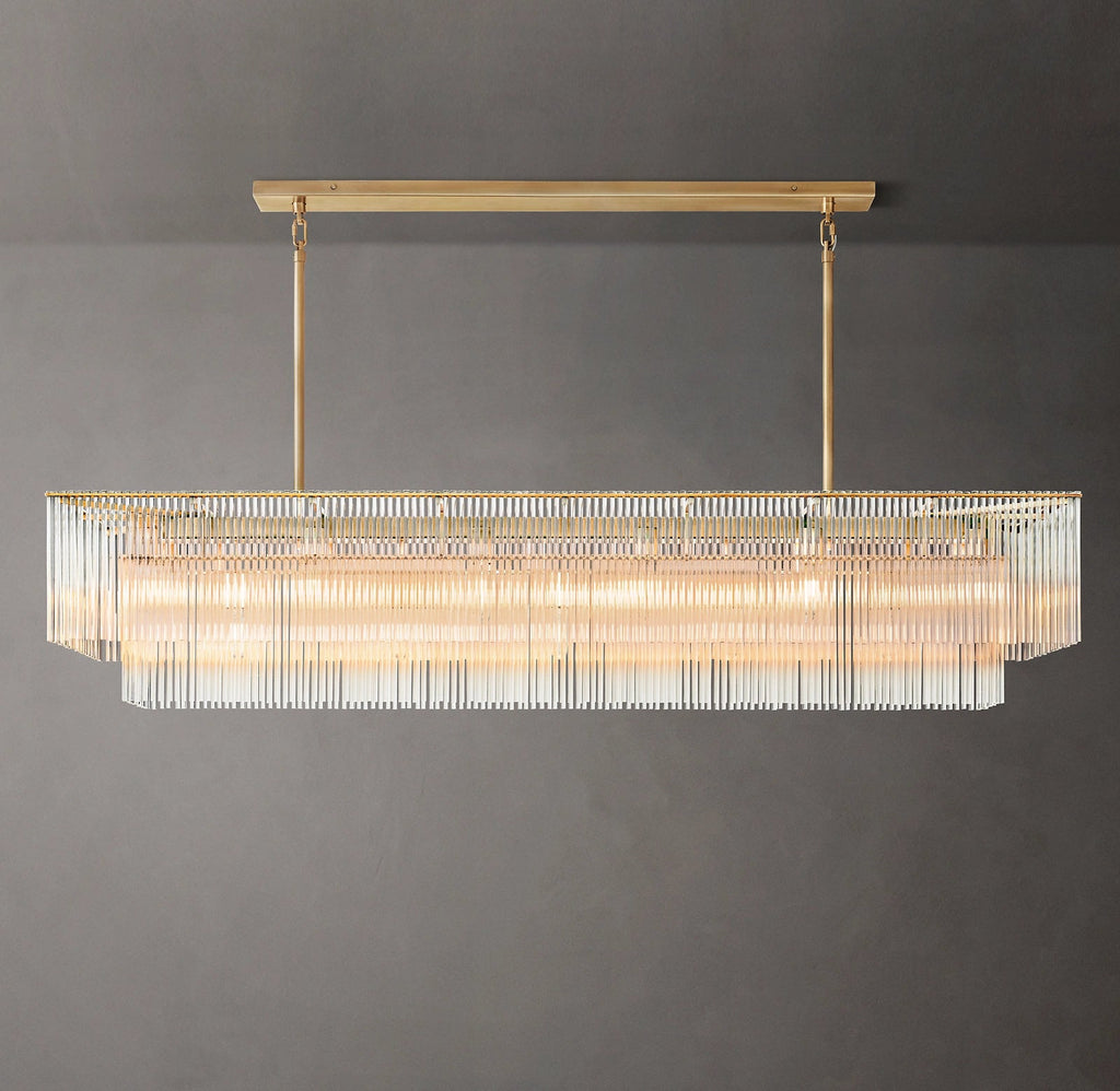 Amadeo K9 Glass Rectangular Chandelier 72''