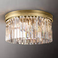 Round Crystal 1920s Rhys Flushmount D19"