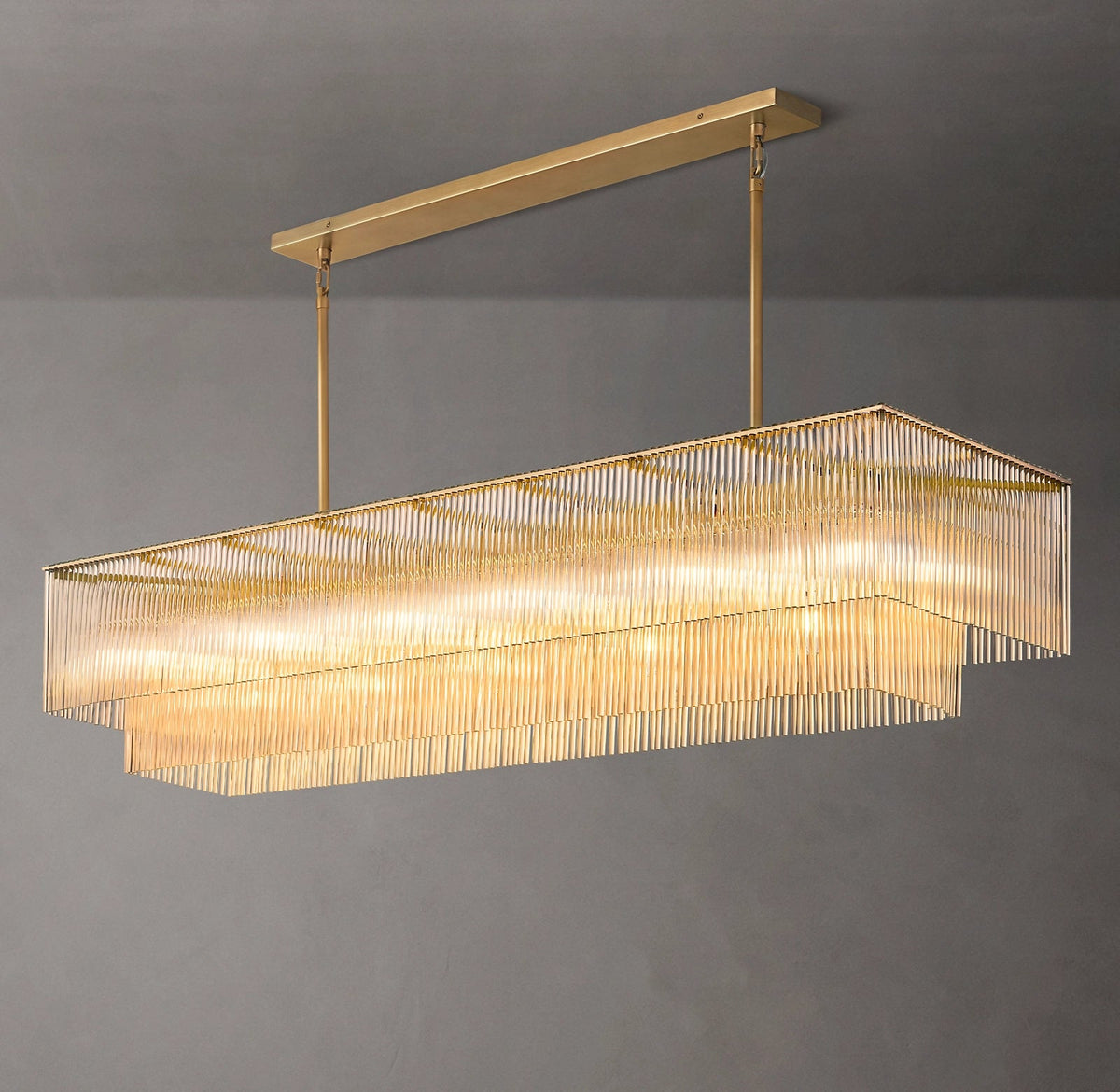 Amadeo K9 Glass Rectangular Chandelier 72''
