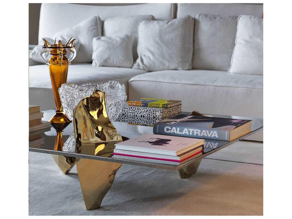 Sereno Coffee Table by Fredrikson Stallard with Gold Plated Cast Aluminum Legs