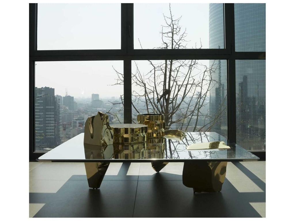 Sereno Coffee Table by Fredrikson Stallard with Gold Plated Cast Aluminum Legs