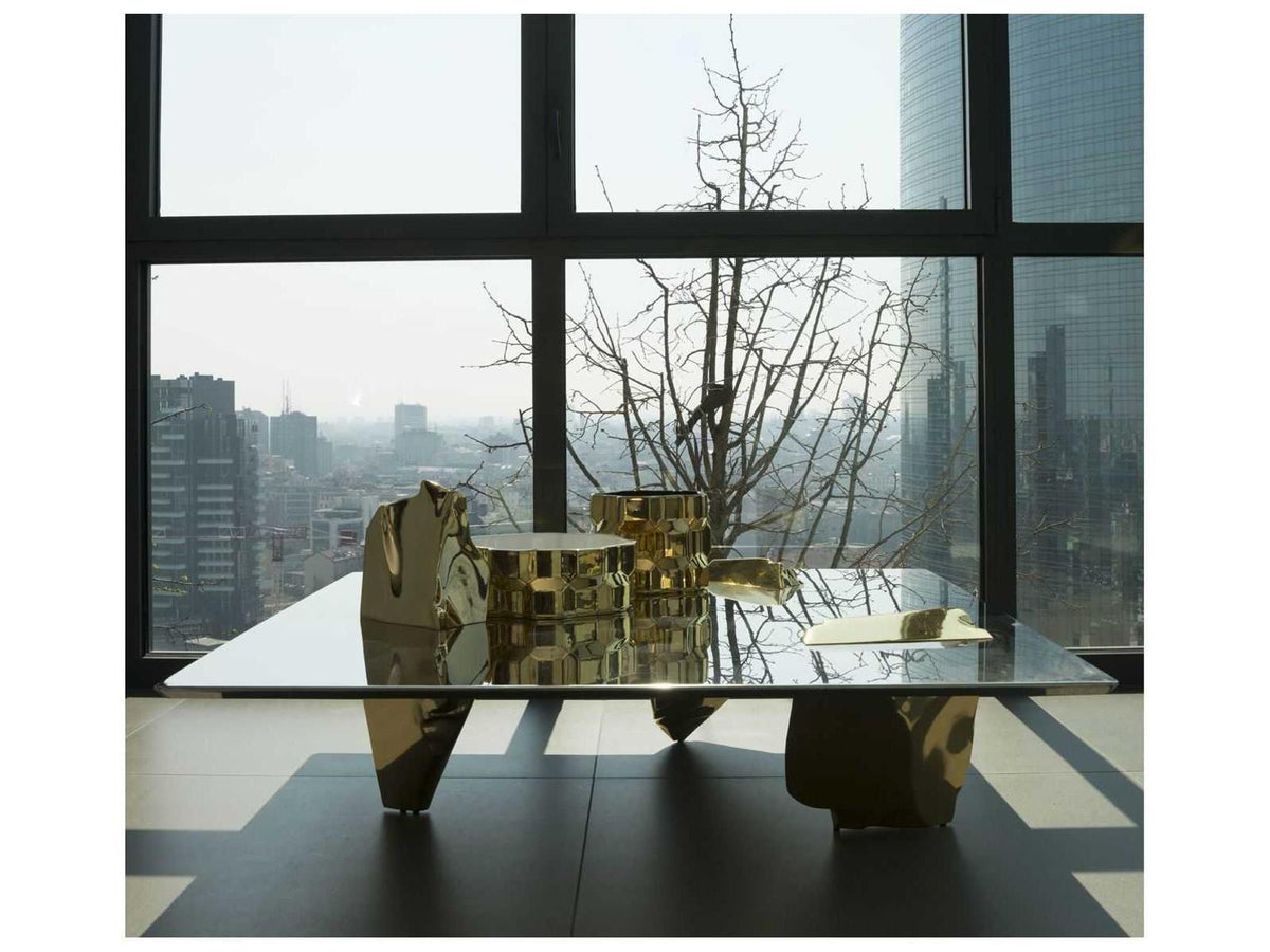 Sereno Coffee Table by Fredrikson Stallard with Gold Plated Cast Aluminum Legs