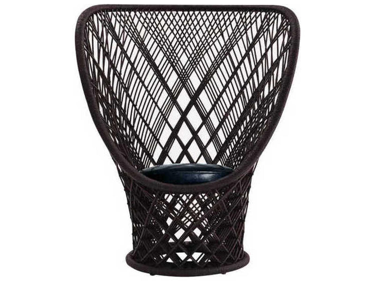 Pavo Real Accent Chair by Patricia Urquiola in Brown Cane and Black Leather