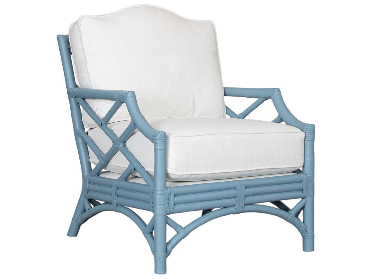 Chippendale Upholstered Lounge Chair with Custom Finish and Fabric