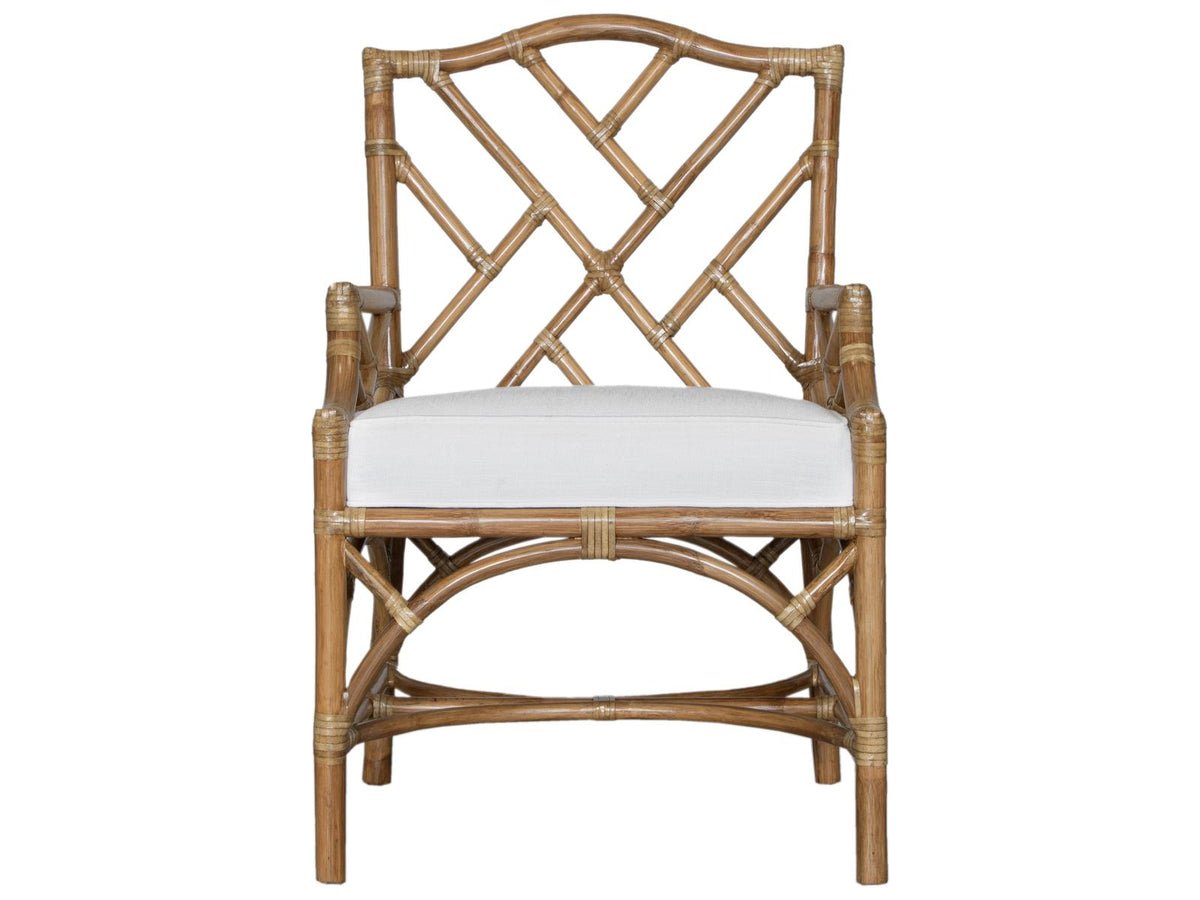 Chippendale Rattan Arm Dining Chair
