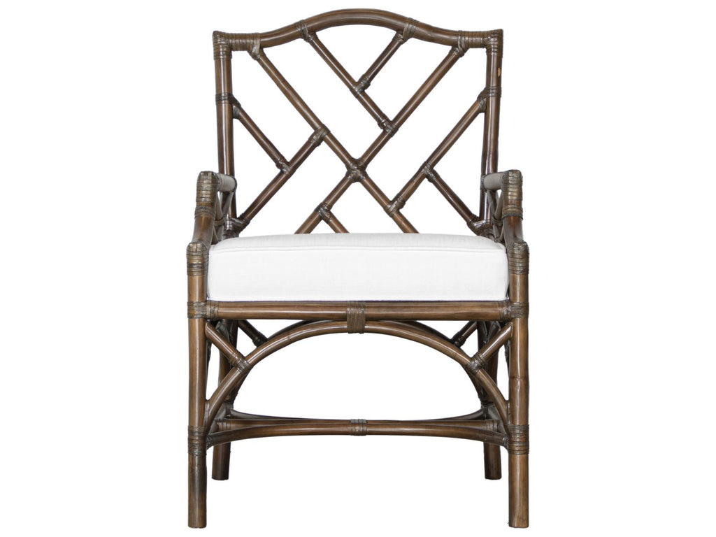 Chippendale Rattan Arm Dining Chair