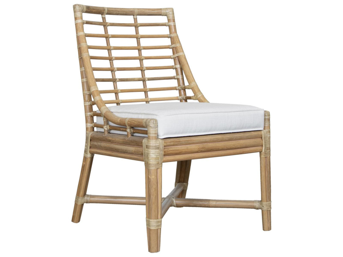 Luna Rattan Upholstered Dining Side Chair