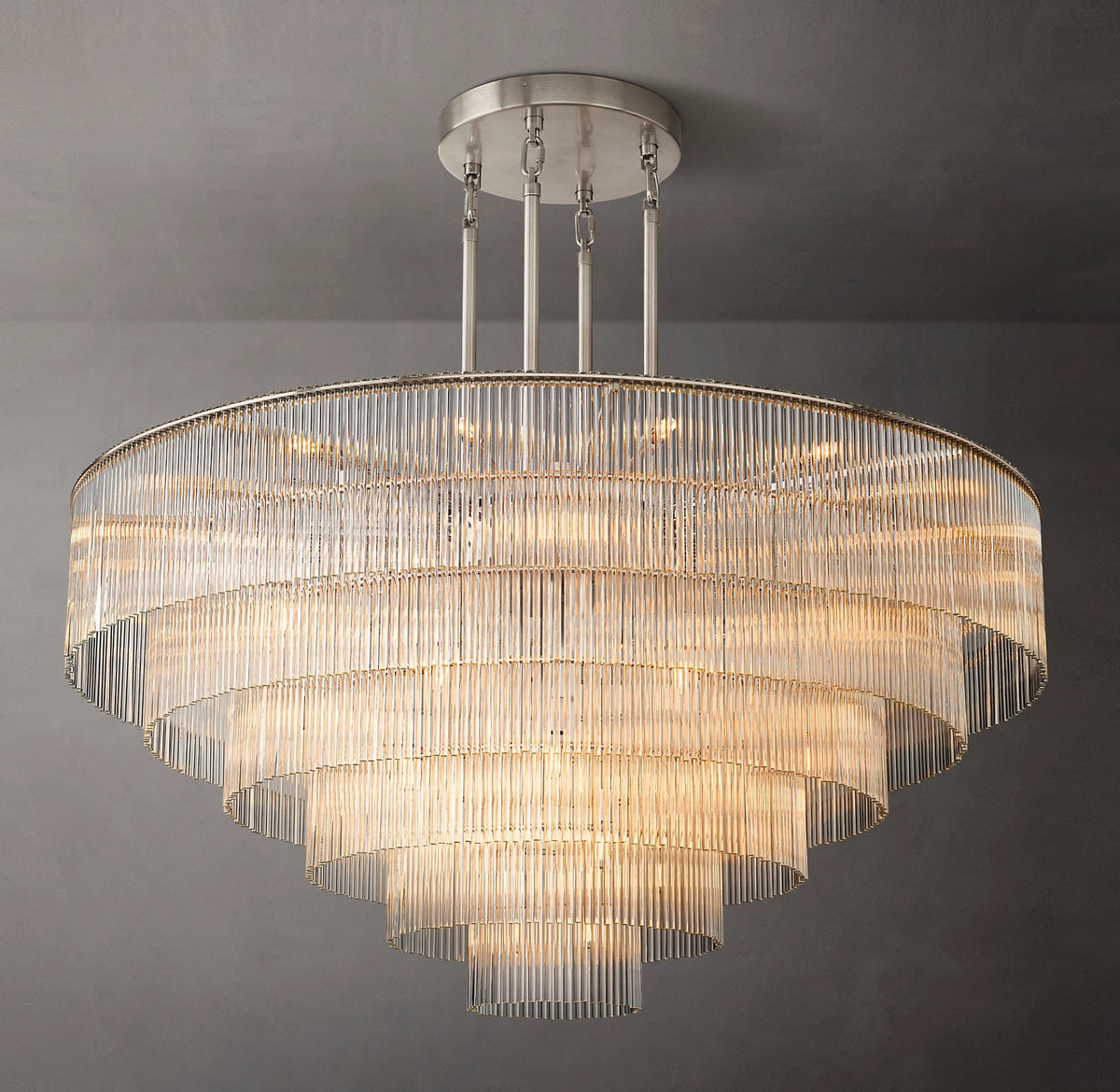 Amadeo K9 Glass 
 Round Chandelier 60" For Living Room