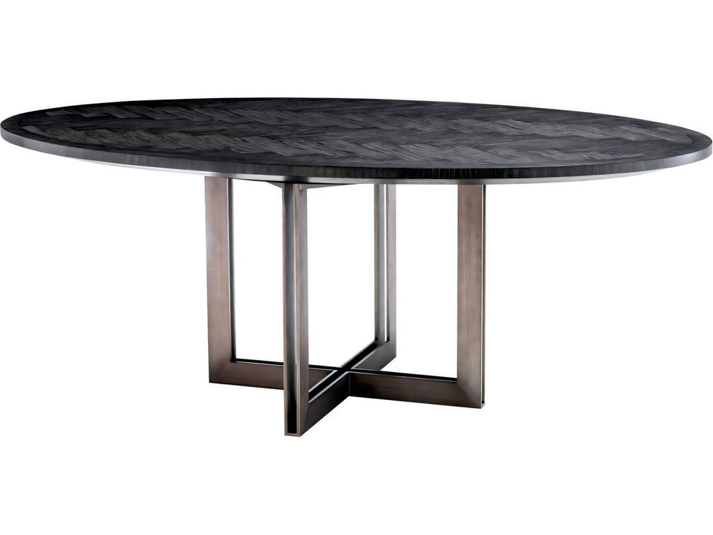Melchior Oval Charcoal Oak Veneer Dining Table