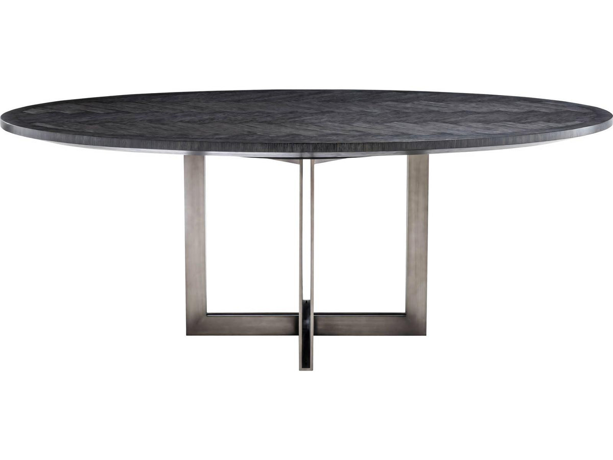 Melchior Oval Charcoal Oak Veneer Dining Table
