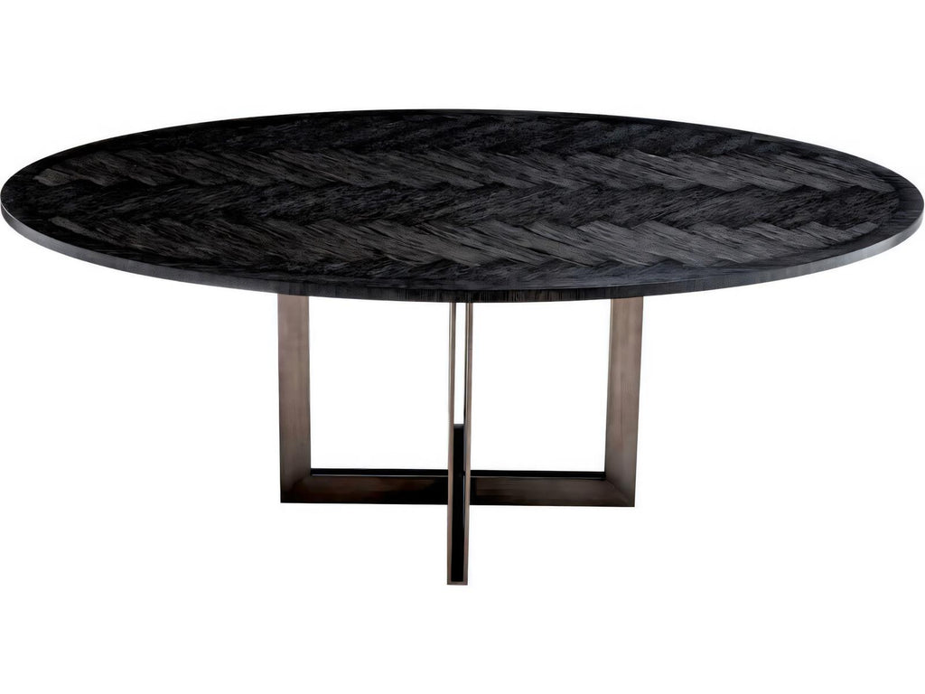Melchior Oval Charcoal Oak Veneer Dining Table