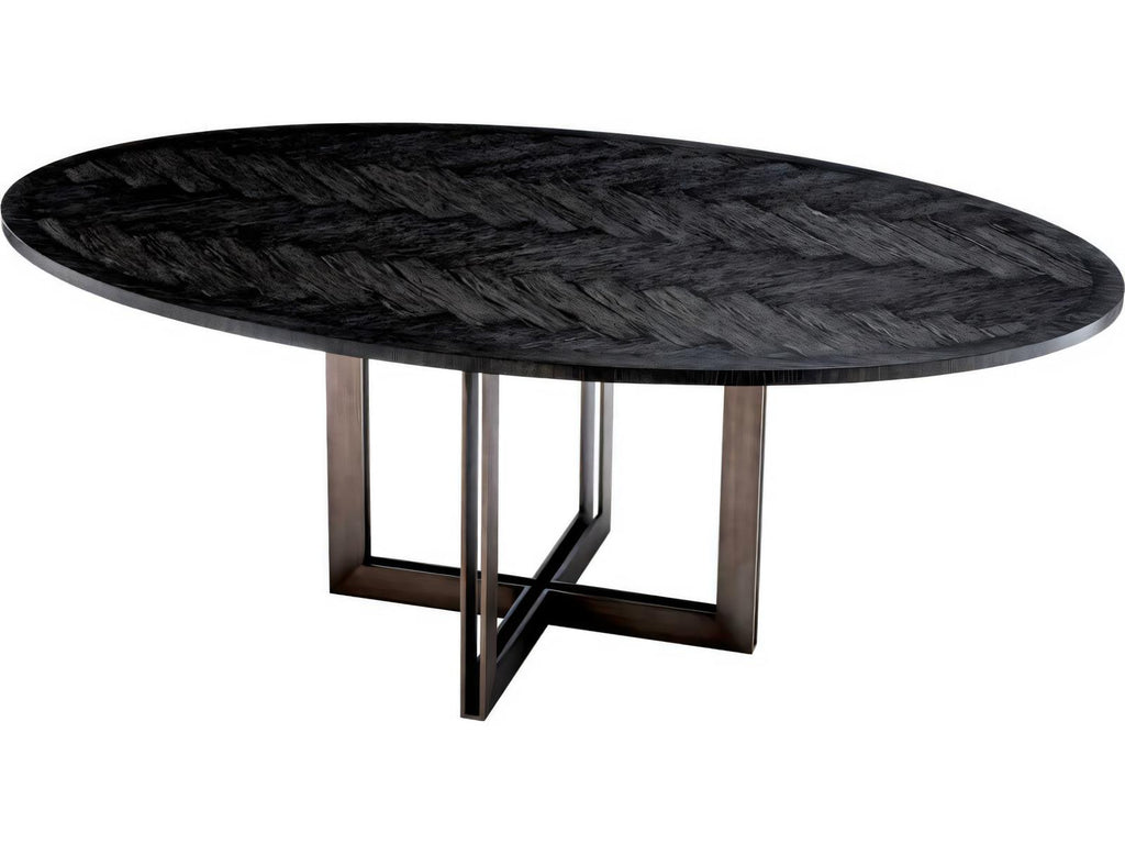 Melchior Oval Charcoal Oak Veneer Dining Table