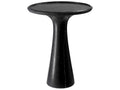 Pompano Low Round Side Table in Honed Black Marble