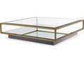 Tortona L Square Coffee Table Brushed Brass Finish