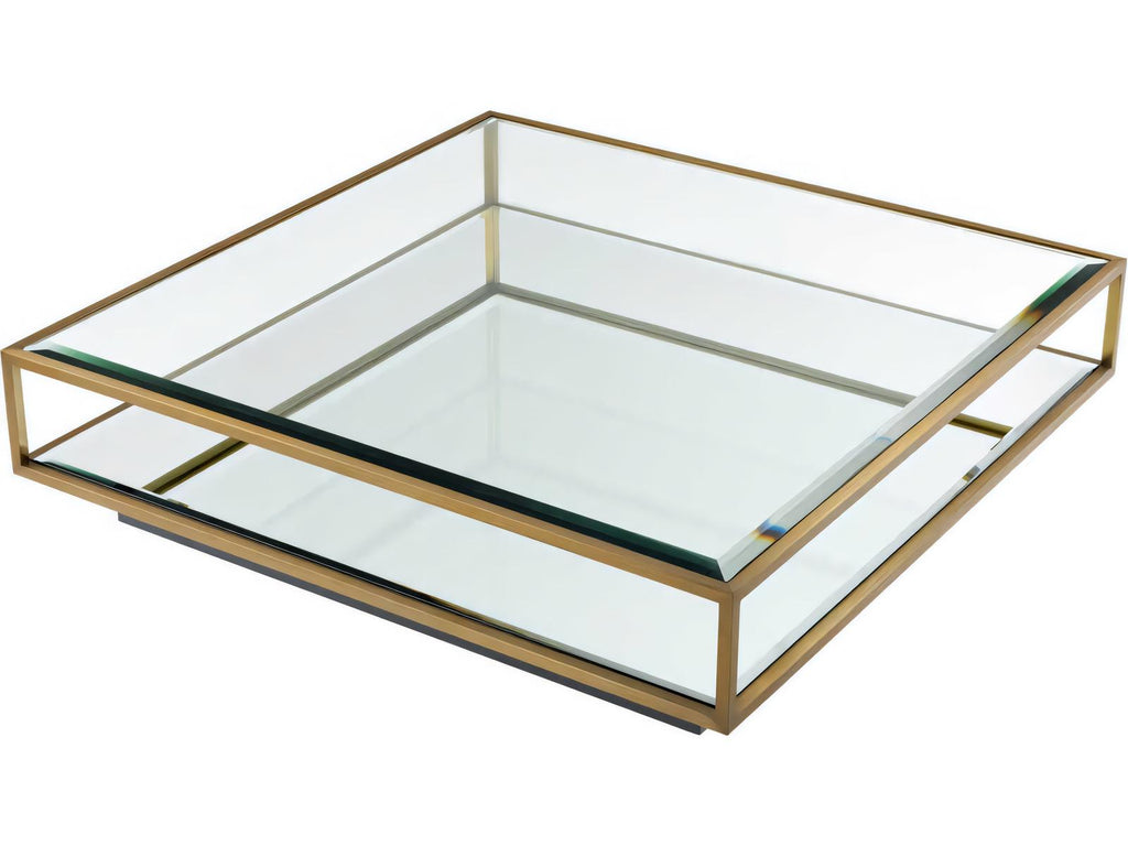 Tortona L Square Coffee Table Brushed Brass Finish
