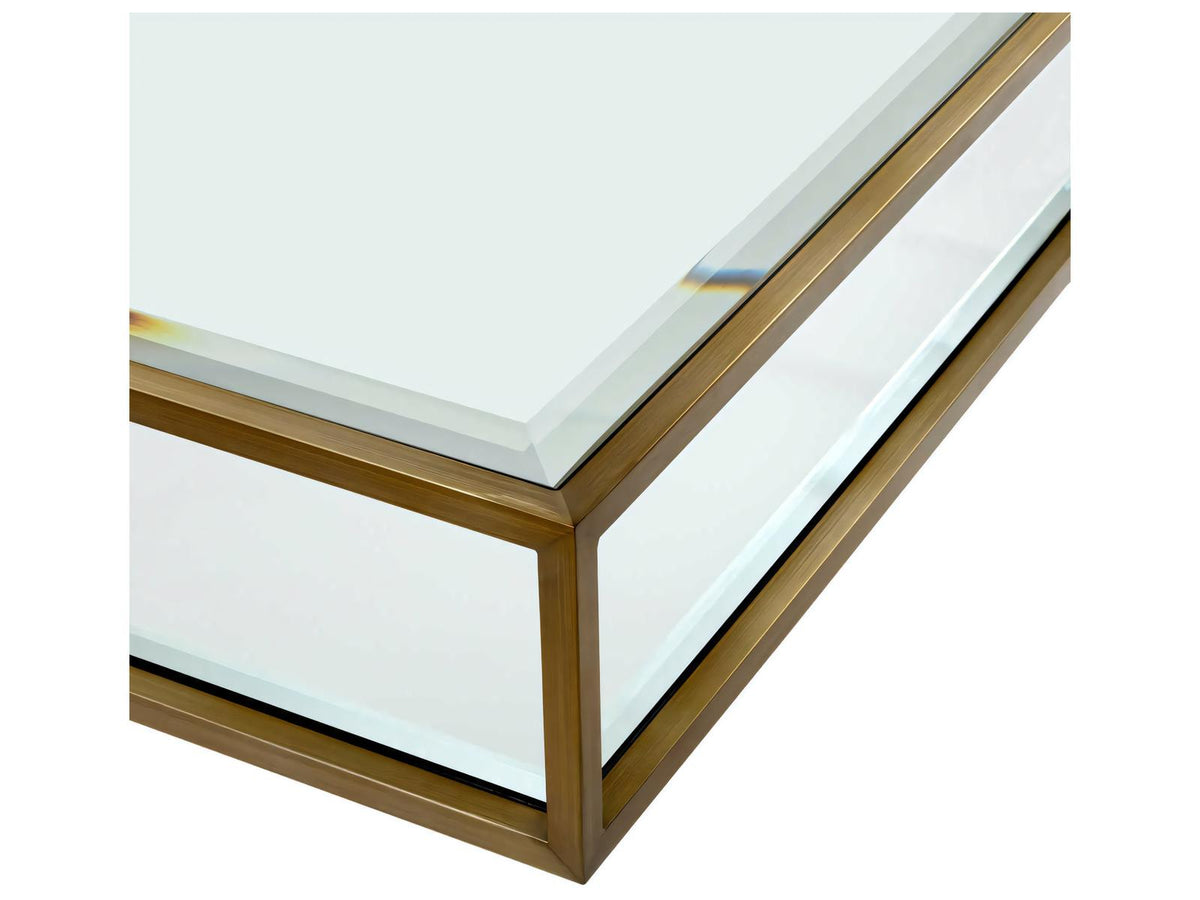 Tortona L Square Coffee Table Brushed Brass Finish