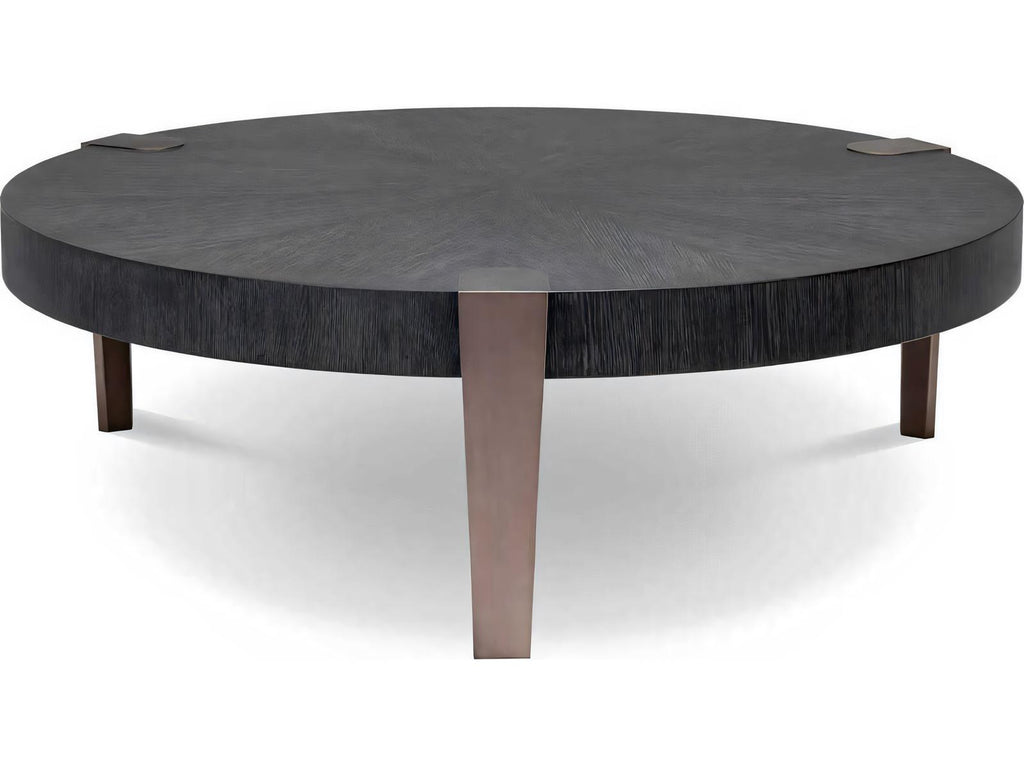 Oxnard Round Coffee Table in Charcoal Grey Oak Veneer