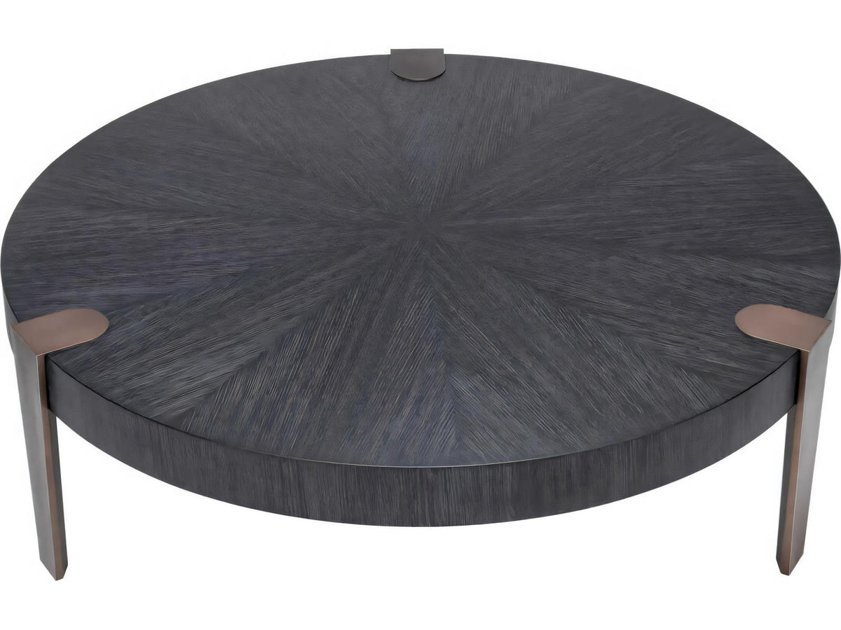 Oxnard Round Coffee Table in Charcoal Grey Oak Veneer